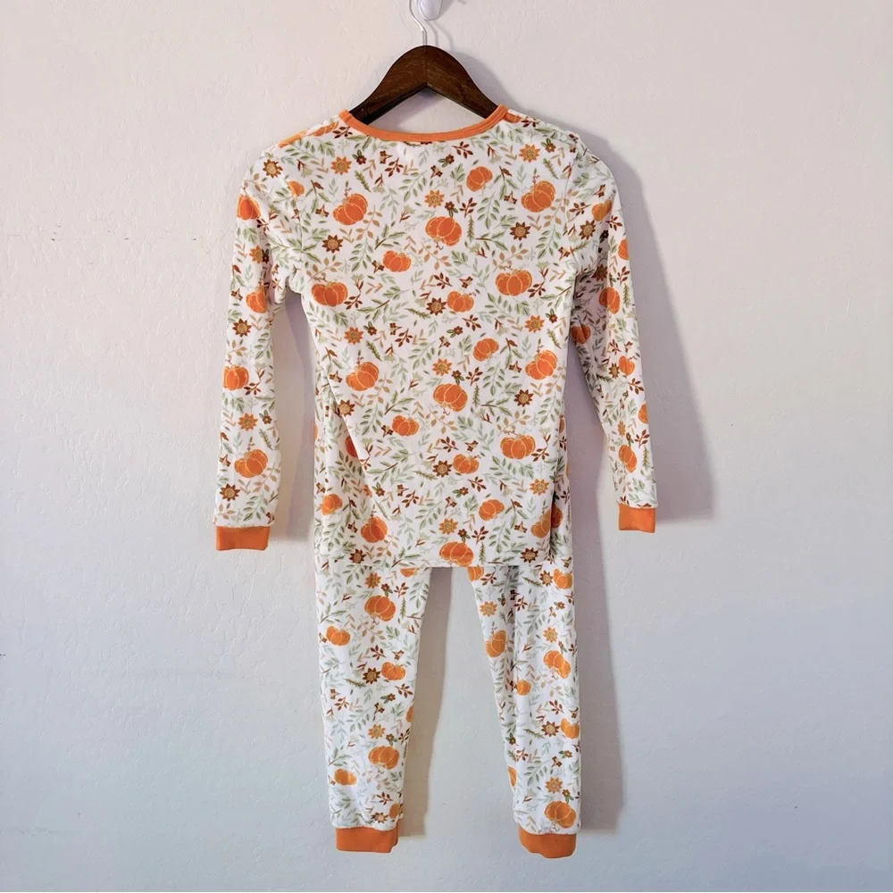 Jessica Simpson Girl Pajama Set with Orange Pumpkin Print Fall Halloween Size 12